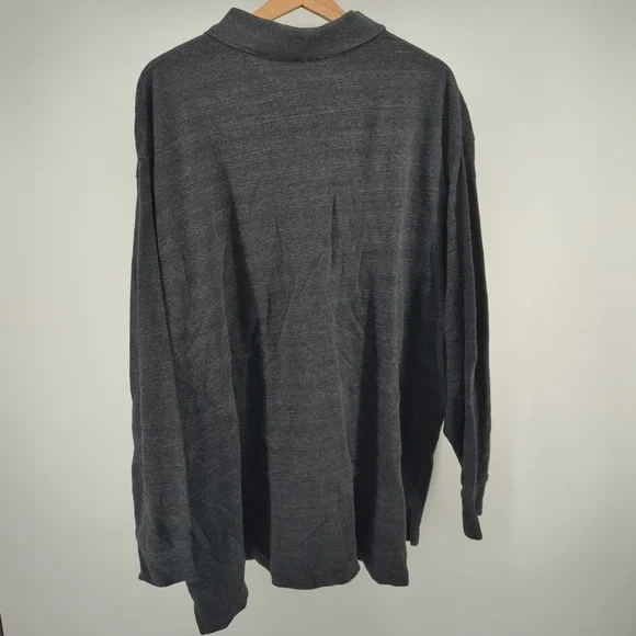 Polo Ralph Lauren Long Sleeve Shirt Men's 2XB Heathered Grey Pony Logo Preppy - Picture 3 of 9